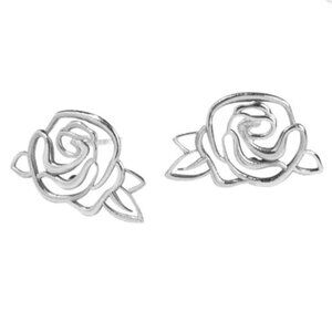 EACH JEWELS “Shoshana” Silver & Brass Rose Stud Earrings (NEW‎ & BEAUTIFUL!)